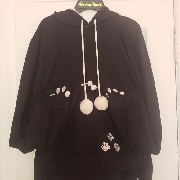 Unisex Hoodies Pet Holder Cat Dog Large Pouch Carriers Pullover with Cat Print - Picture 11 of 12